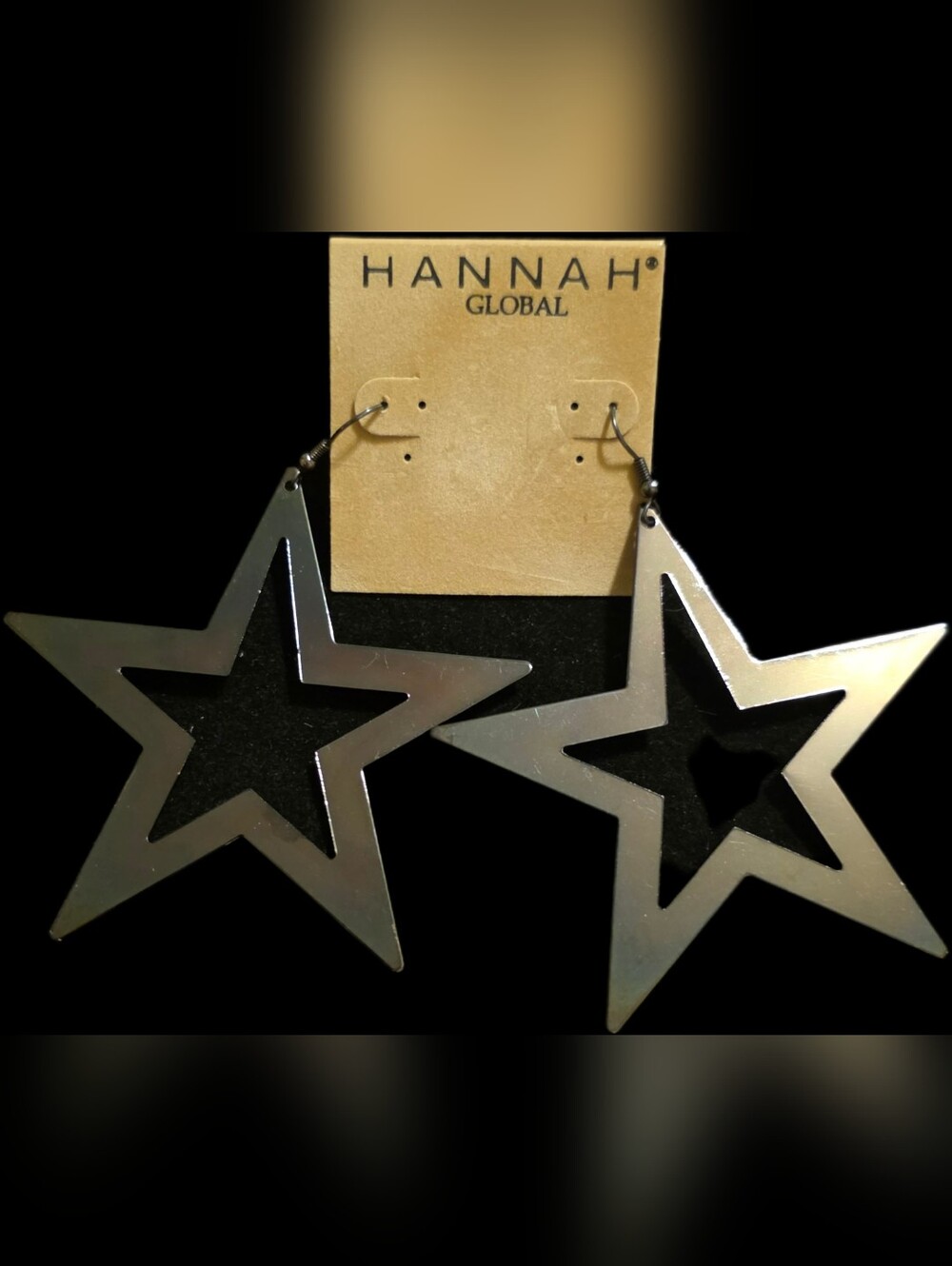 Gunmetal Star Dangle Earrings